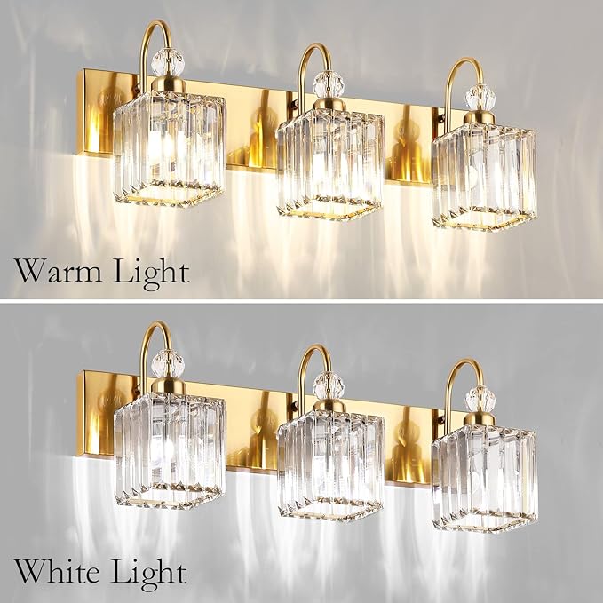 Ralbay Modern Gold Crystal Vanity Lights - Image 3