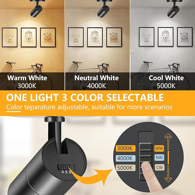 VANoopee 3-Color Zoomable Ceiling Spot Lights Indoor Flush Mount Adjustable LED - Image 3