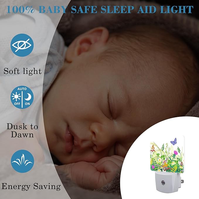 Summer Meadow Plants and Insects Night Light Plug into Wall - Image 4