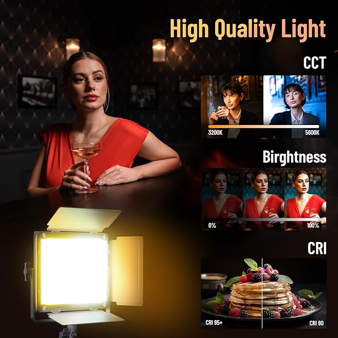 Mettlelite 2 Pack SPL210B Bi Color LED Video Light Kit - Image 3