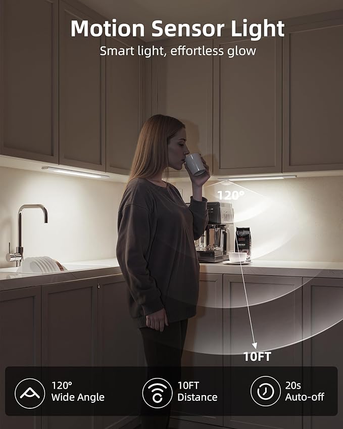EZVALO Under Cabinet Lighting, Motion Sensor Closet Lights - Image 2