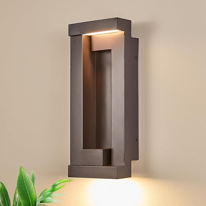 Modern Outdoor LED Wall Lights, Bronze Wall Mount Fixture by TarentlightOutdoorLighting