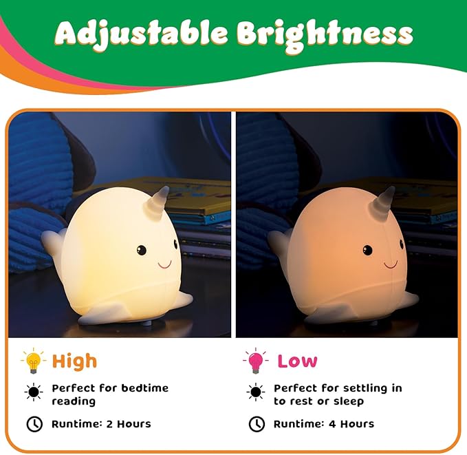 LitezAll Narwhal Squishy Silicone Night Light - Image 4
