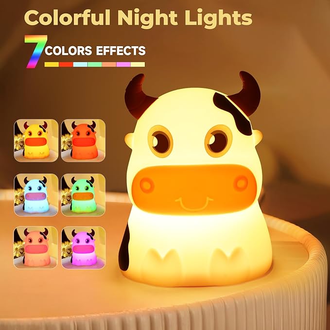 AVEKI Night Light for Kids, Portable Tap Control Nightlight Lamp, 7 Colors Mode - Image 2