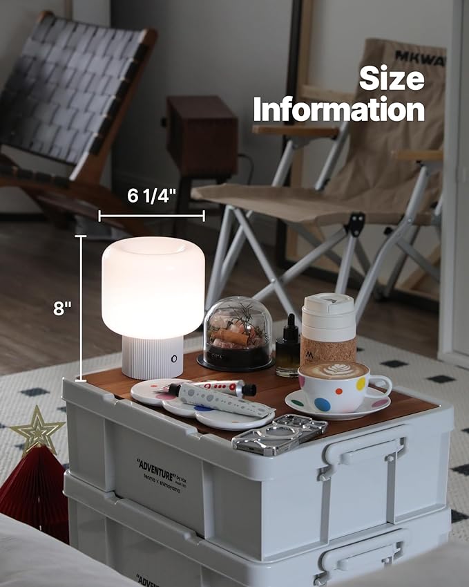 Halo Mushroom Lamp, 5W Cute Cordless Rechargeable Table Lamp - Image 6