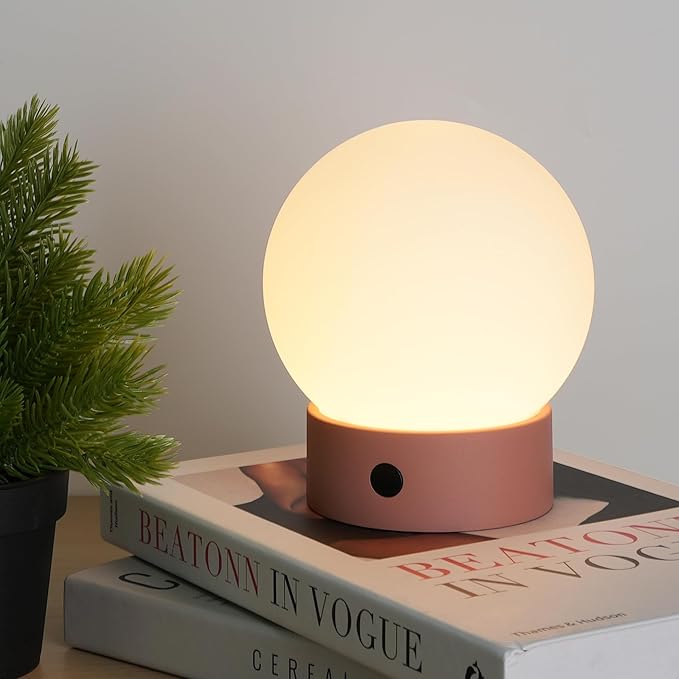 Small Cute Cordless Table Lamp Rechargeable, Battery Operated Shower Lamp by WEILAILUX