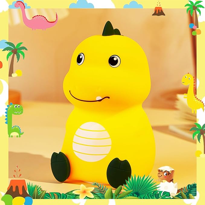 Night Light for Kids Cute Dinosaur Night Light, 16 Colors Silicone Dimmable by Unknown