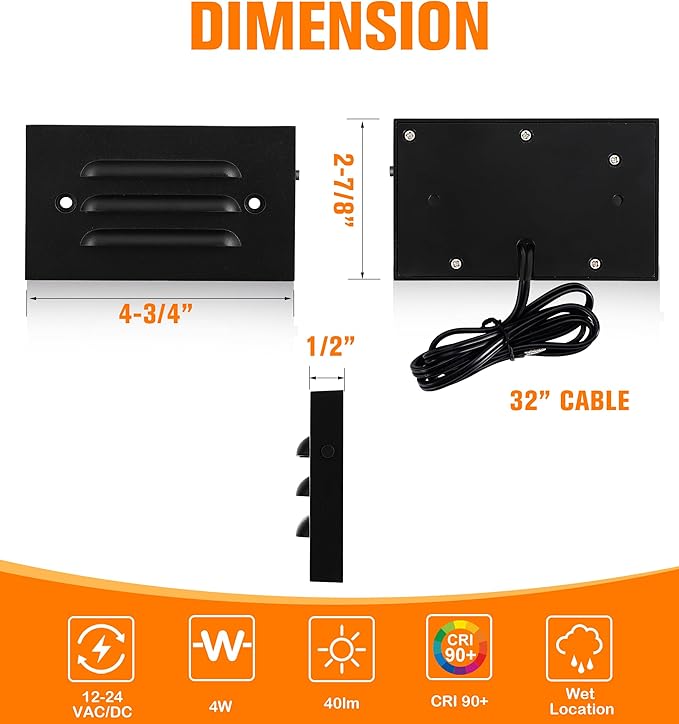CLOUDY BAY 5CCT 12V 4W Low Voltage LED Step Light - Image 8