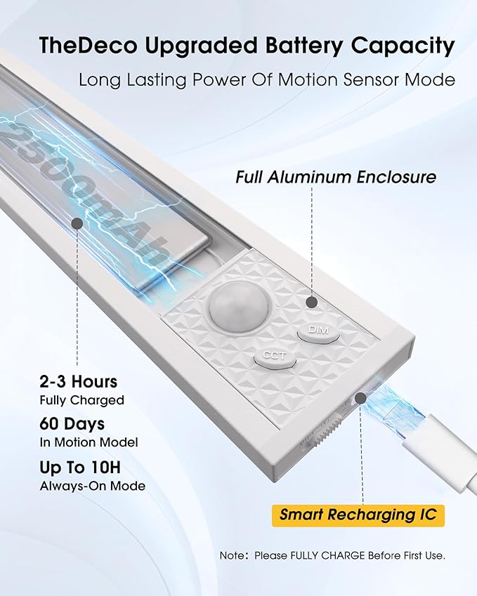 20 Inch Under Cabinet Lighting, Motion Sensor LED Lights of Battery Operated - Image 4
