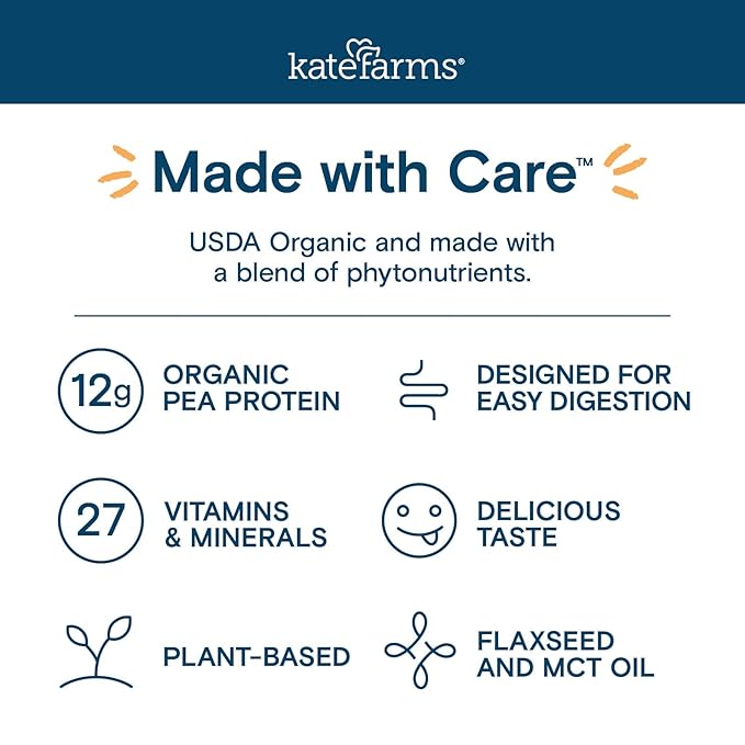 KATE FARMS Organic Pediatric 1.2 High Calorie Vanilla Nutrition Shake, 12g - Image 7