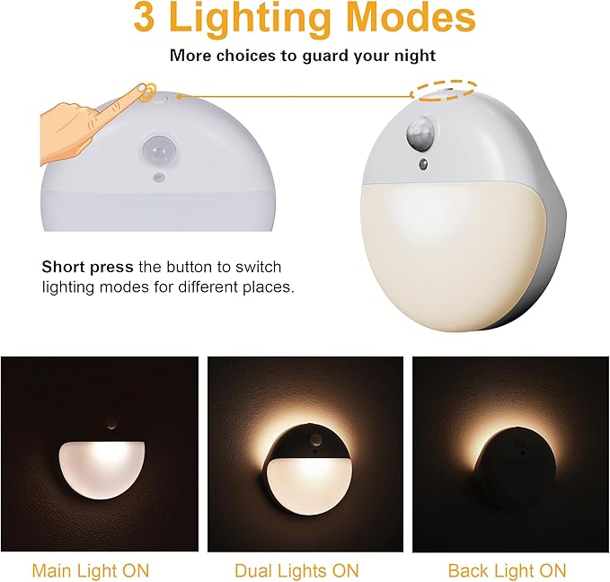 6 Pack Stair Lights Indoor, 2.6" Small Stick on Lights, Dimmable Motion Sensor - Image 4