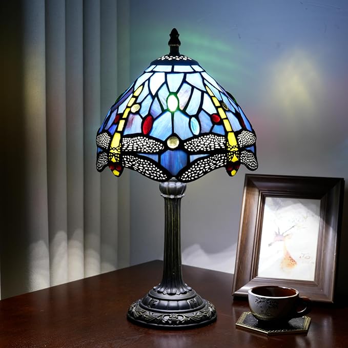 Tiffany Lamp Stained Glass lamp Small Bedside Table Lamps - Image 2