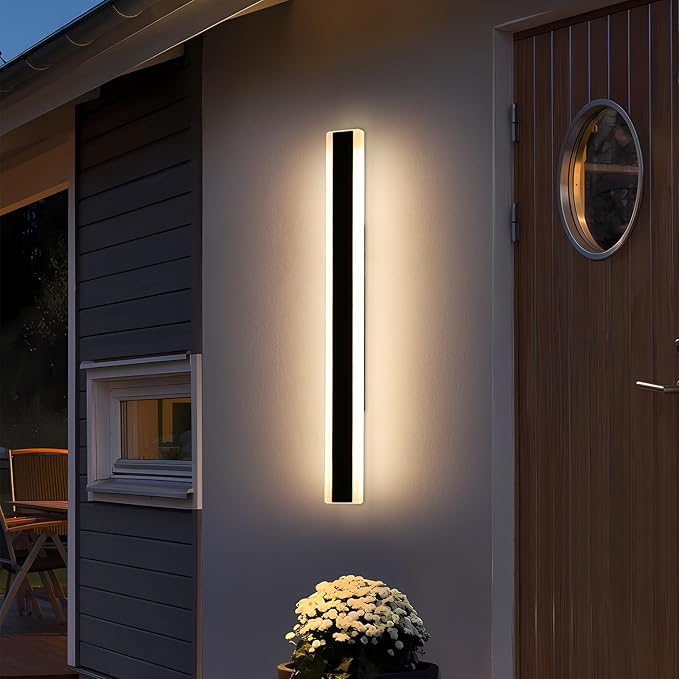 39inch Modern Exterior Lights for House, Outdoor LED Wall Sconces, 3 Color by Daoseolo