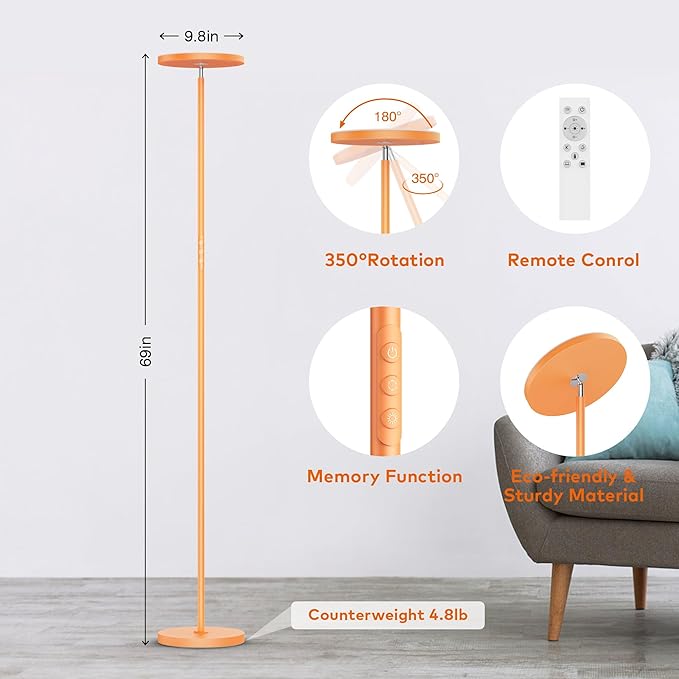 Floor Lamp, Bright 36W 3500LM Standing Lamp - Image 6