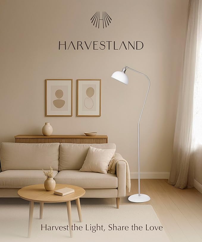 HarvestLand Halo Brass Floor Reading Lamp – Adjustable Pharmacy Floor Lamp - Image 7