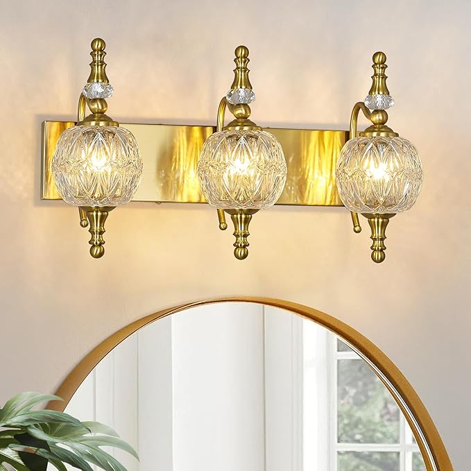 Modern Crystal Bathroom Vanity Lights Fixtures Over Mirror Gold Vintage by LBSQJ