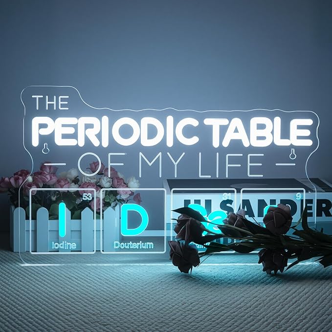 The Periodic Table of My Life Neon Sign, Dimmable Science-Themed Neon Light by Wanxing