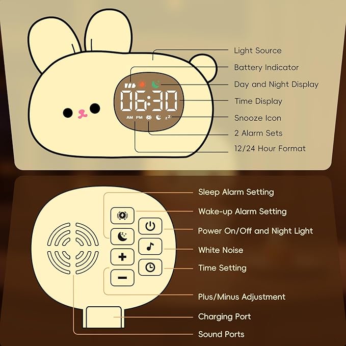 Bunny Alarm Clock with Night Light - Image 9