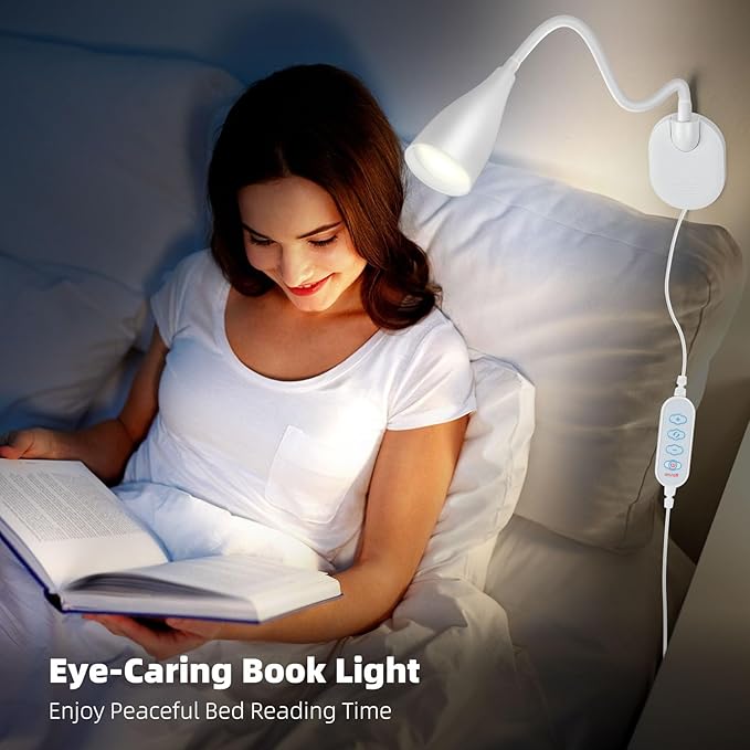 2 Pack LED Wall Mounted Bedside Reading Light, 3 Color Modes, 10 Brightness - Image 6