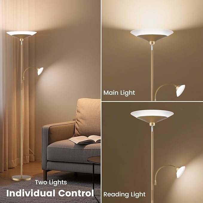Gold Torchiere Floor Lamp - Image 5