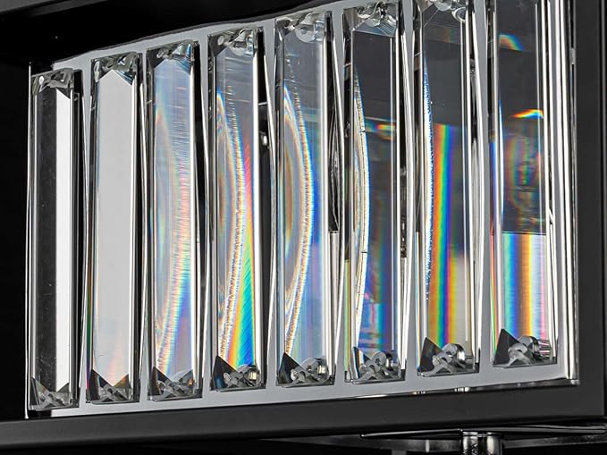 4-Lights K9 Crystal Ceiling Light, Close to Ceiling, 2-Tier Square Flushmount - Image 9