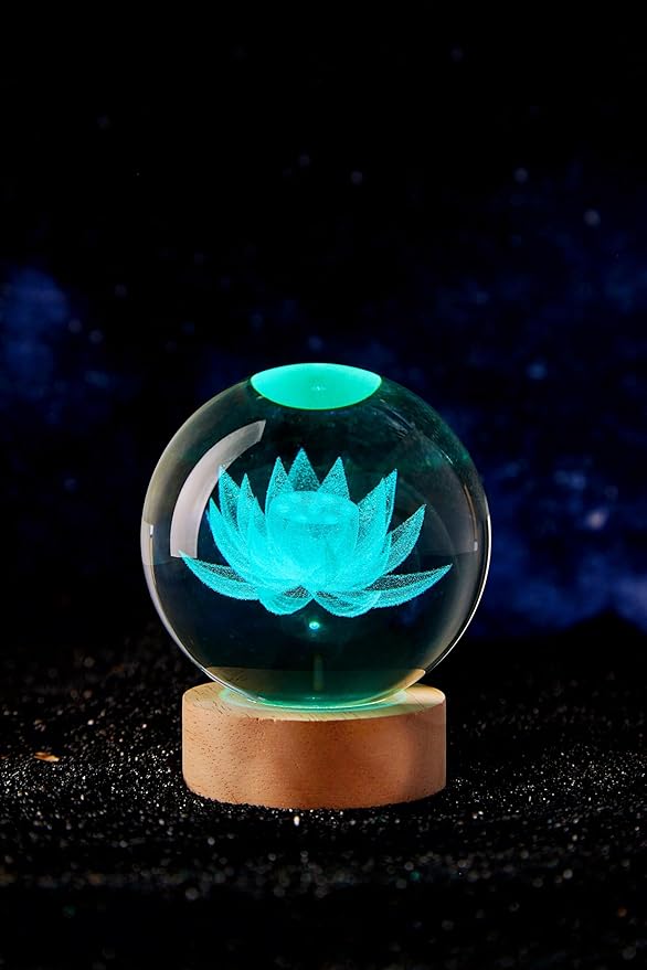 Large Lotus Crystal Ball Night Light - Image 8