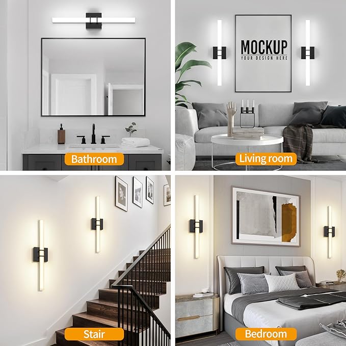Modern Black Vanity Light Bar 24 Inch, 16W 5CCT Dimmable Bathroom Light - Image 6