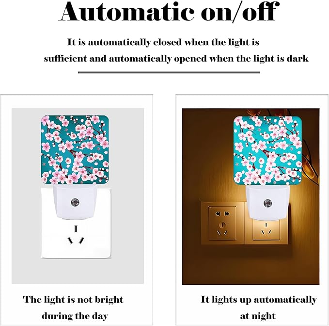 Cherry Blossom Night Light, Plug Into Wall Decor - Image 3
