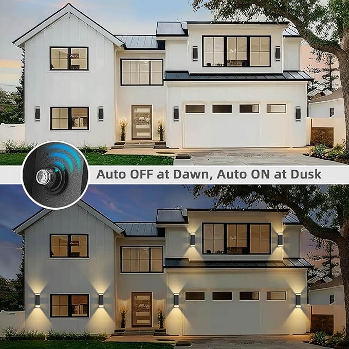 RAYVO Dusk to Dawn Outdoor Wall Light, Modern Up and Down Outdoor Light Fixture - Image 2