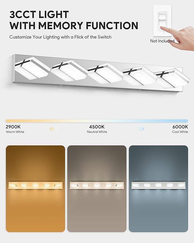 VONLUCE Bathroom Vanity Light Fixture, 5-Light Modern LED Vanity Light - Image 2