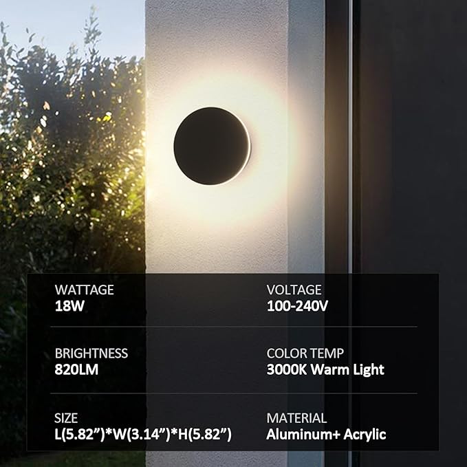 LED Wall Light Indoor Outdoor Modern Sconce Black Modern Outdoor Wall Lights - Image 4