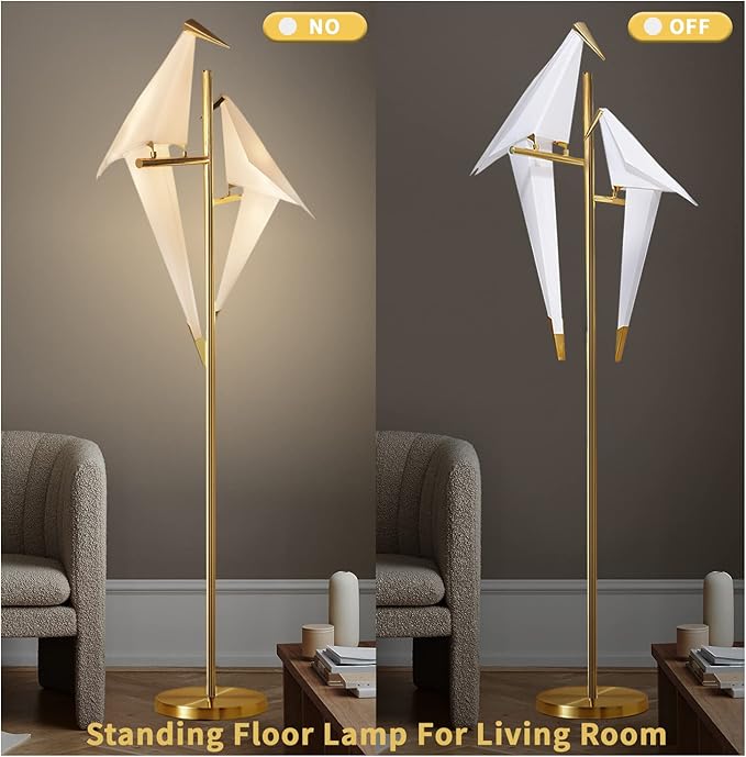 MORE CHANGE 68In Modern LED Floor Lamp, Bird Floor Light Gold Metal Fixtures - Image 3