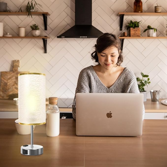 Table Lamp for Bedroom with Touch Control, Bedside Lamp with USB C+A Charging - Image 5