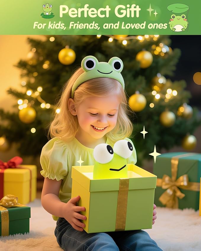 YISUN Frog Night Light for Kids, Soft Silicone Nursery Night Lamp Rechargeable - Image 5