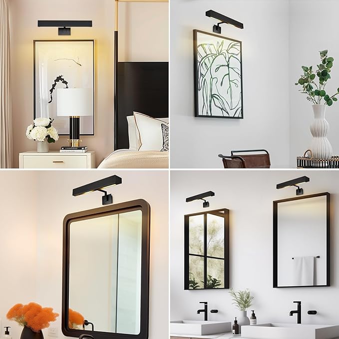 18" Picture Light Black Picture Light Hardwired, 2-Light Bronze Art Lights - Image 2
