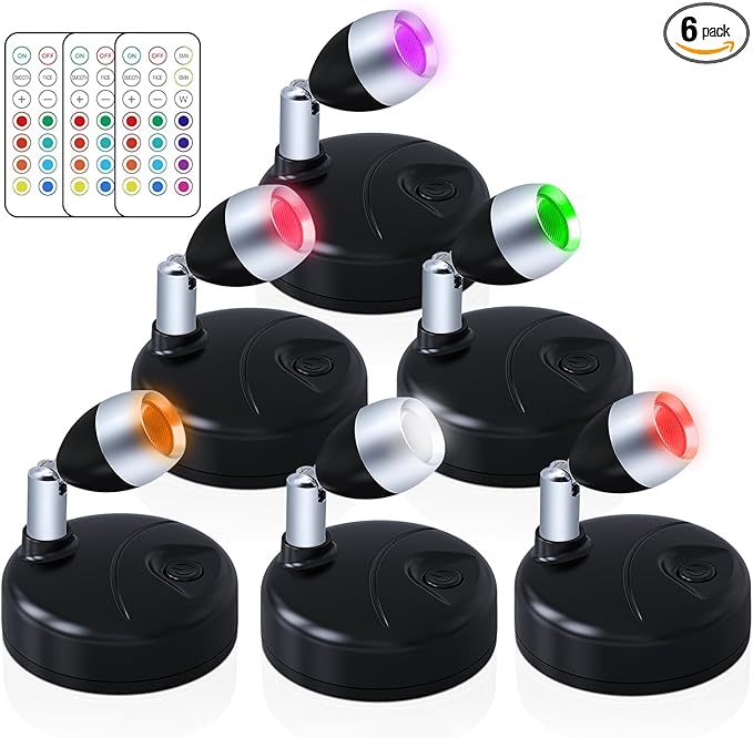 LED Battery Operated Spotlight RGBW Small Spot Lights Indoor by T-Dimeen