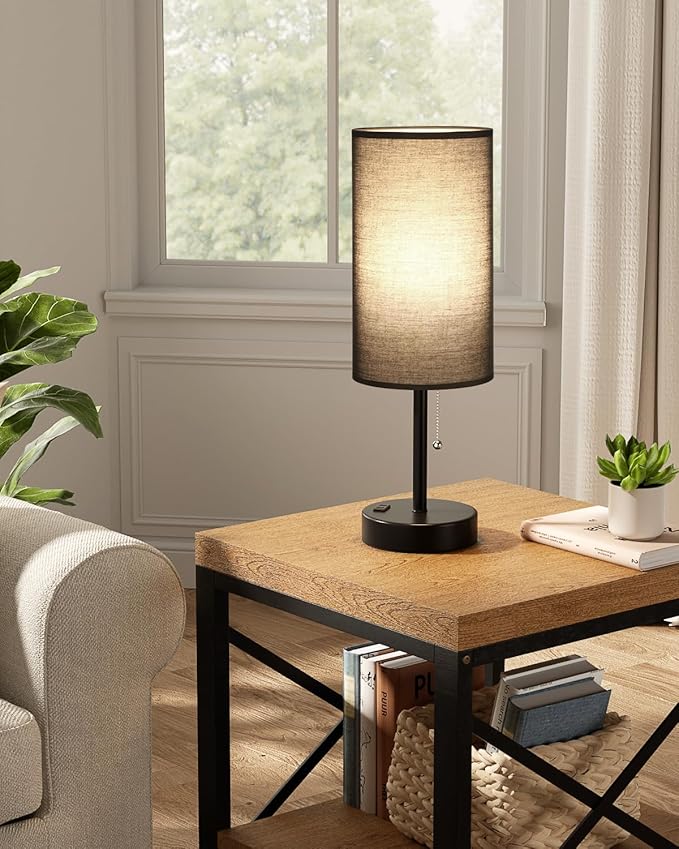 Fenmzee Large Black Bedside Lamps Set of 2-3 Color Temperatures Pull Chain Lamp - Image 7