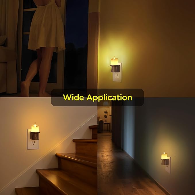 Nightlight Flameless Candle, Electrical Outlet Plugs w/Dusk Dawn Sensor Auto - Image 3