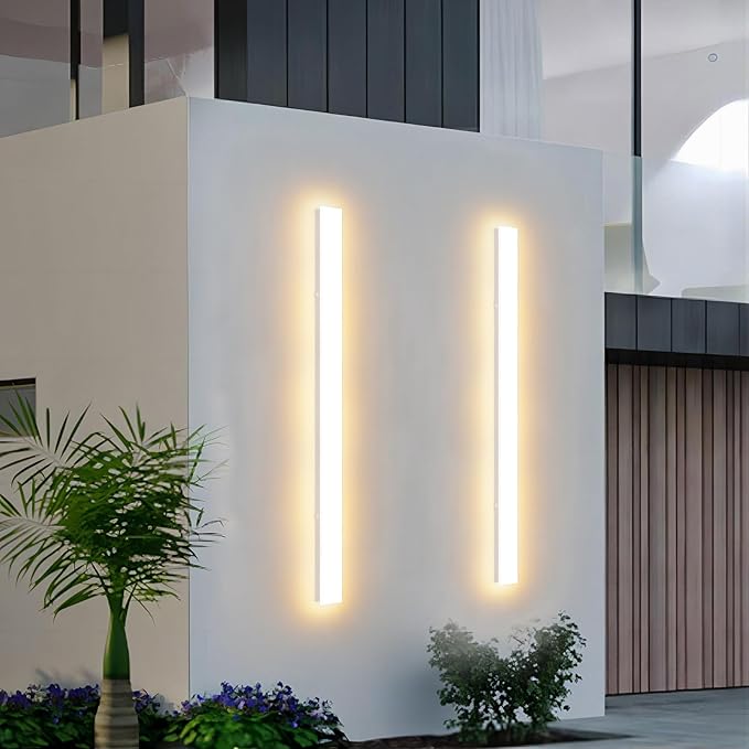 2 Pack 40inch Long Outdoor White Wall Lights 30W 3000K Modern Porch Lights - Image 7