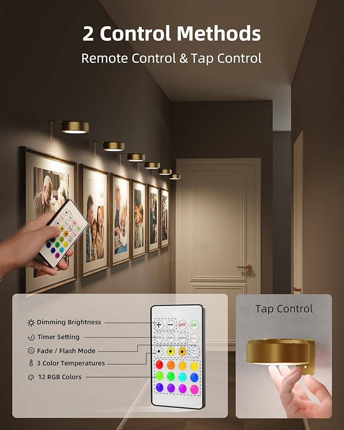 EZVALO Picture Lights for Wall, 2000mAh Rechargeable Battery Magnetic Poster - Image 5
