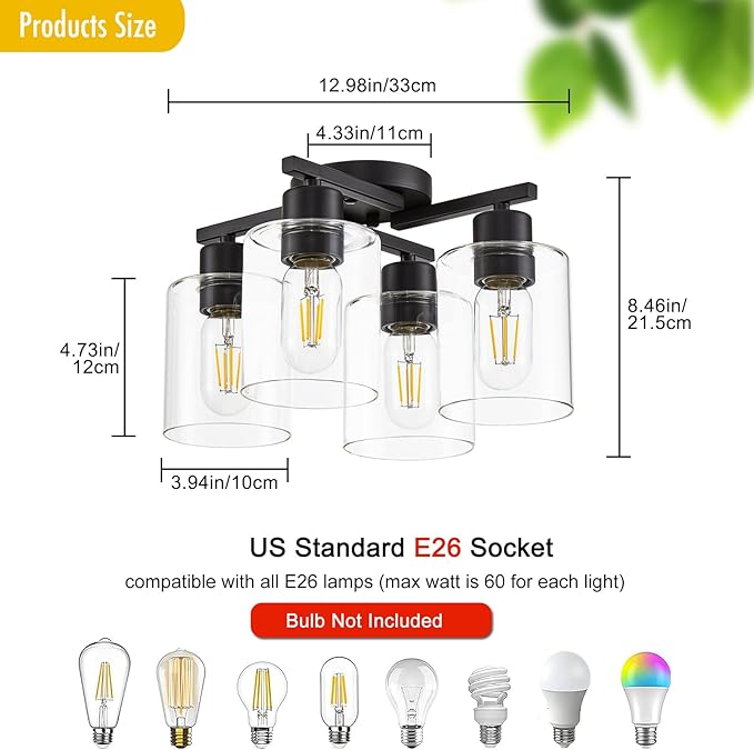 Kitchen Lighting Fixtures Ceiling, 4 Light Kitchen Light Fixtures Cieling Lights - Image 3