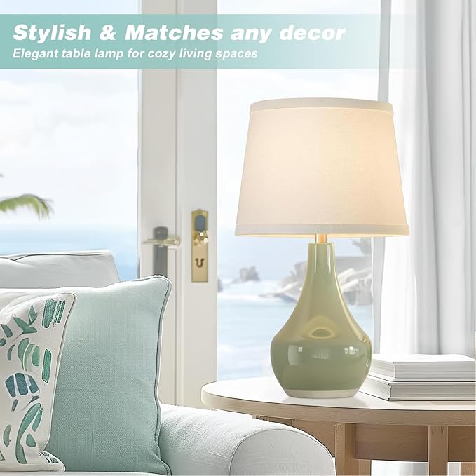 Seealle Modern Green Table Lamps Set of 2 - Image 3