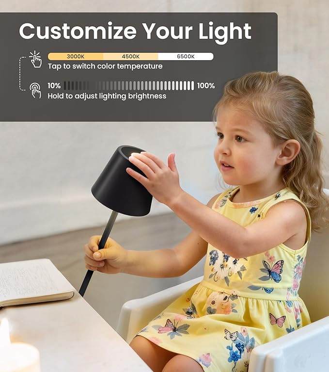 Cordless Table Lamp, Portable Battery Operated Lamp - Image 3