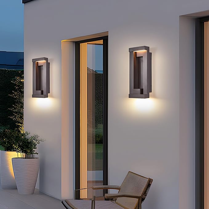 Modern Outdoor LED Wall Lights, Bronze Wall Mount Fixture - Image 3