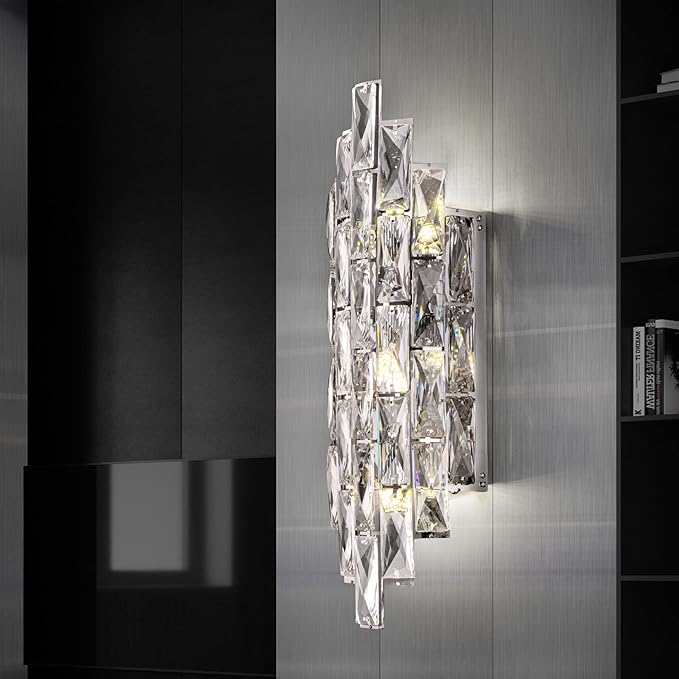 Modern Crystal Chrome Wall Sconces, Wall Light Fixtures, Indoor Wall Lamp - Image 8