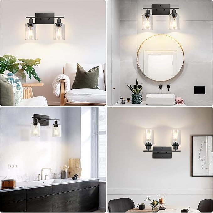 ShineTech 2-Light Bathroom Vanity Light Fixtures, Modern Wall Lighting - Image 6