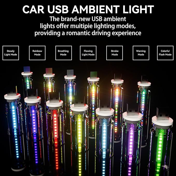 4 PCS USB Night Light Bulb, Portable Plug-in Retro Car Interior Ambient Lights - Image 5