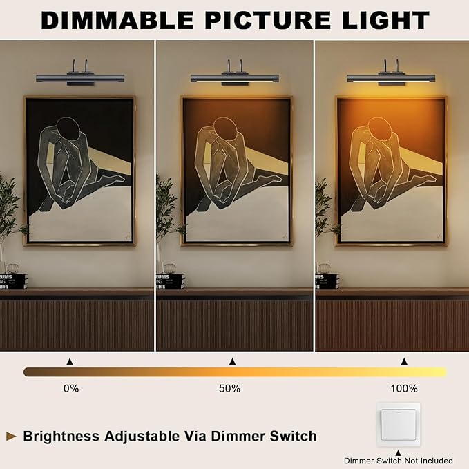 Picture Light, Art Lights Wall Sconce Hard-Wired, Bronze Pictures Frame Light - Image 6