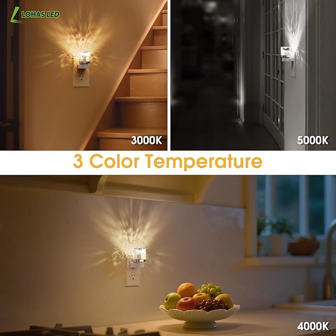 L LOHAS Night Lights Plug into Wall, 2 Pack 3000K/4000k/5000KColor Changing - Image 5