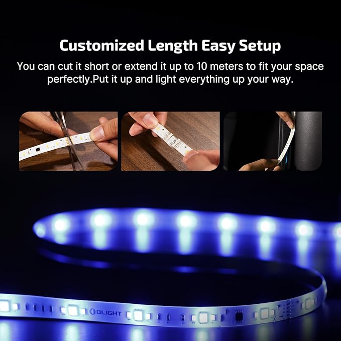 OLIGHT Ostrip 2 RGBIC LED Strip Light 16.4ft, DC24V 2700K-6500K, 0.25m Unit - Image 7